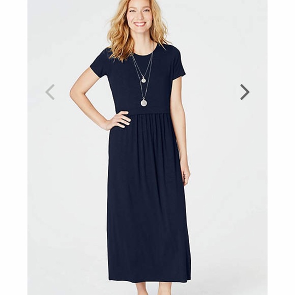 shirred waist maxi dress